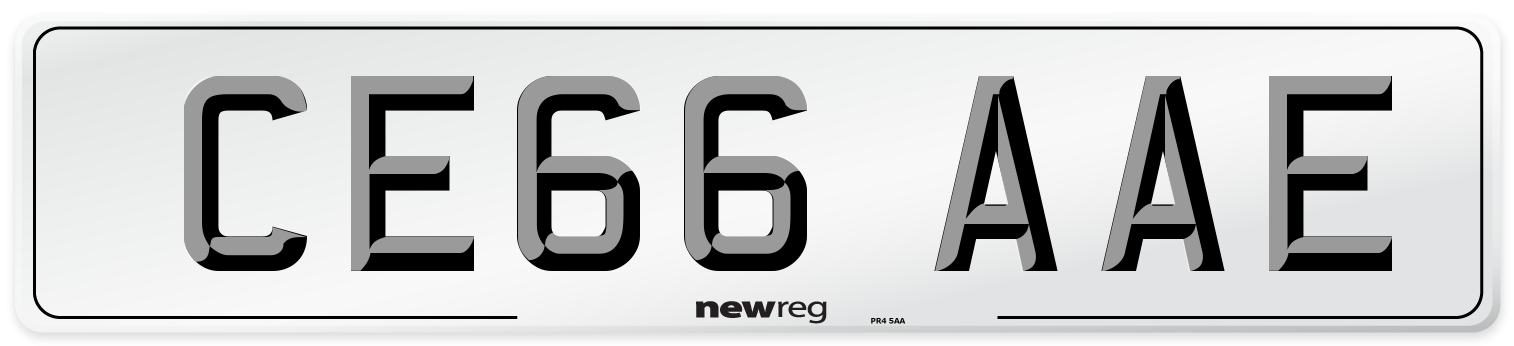 CE66 AAE Number Plate from New Reg